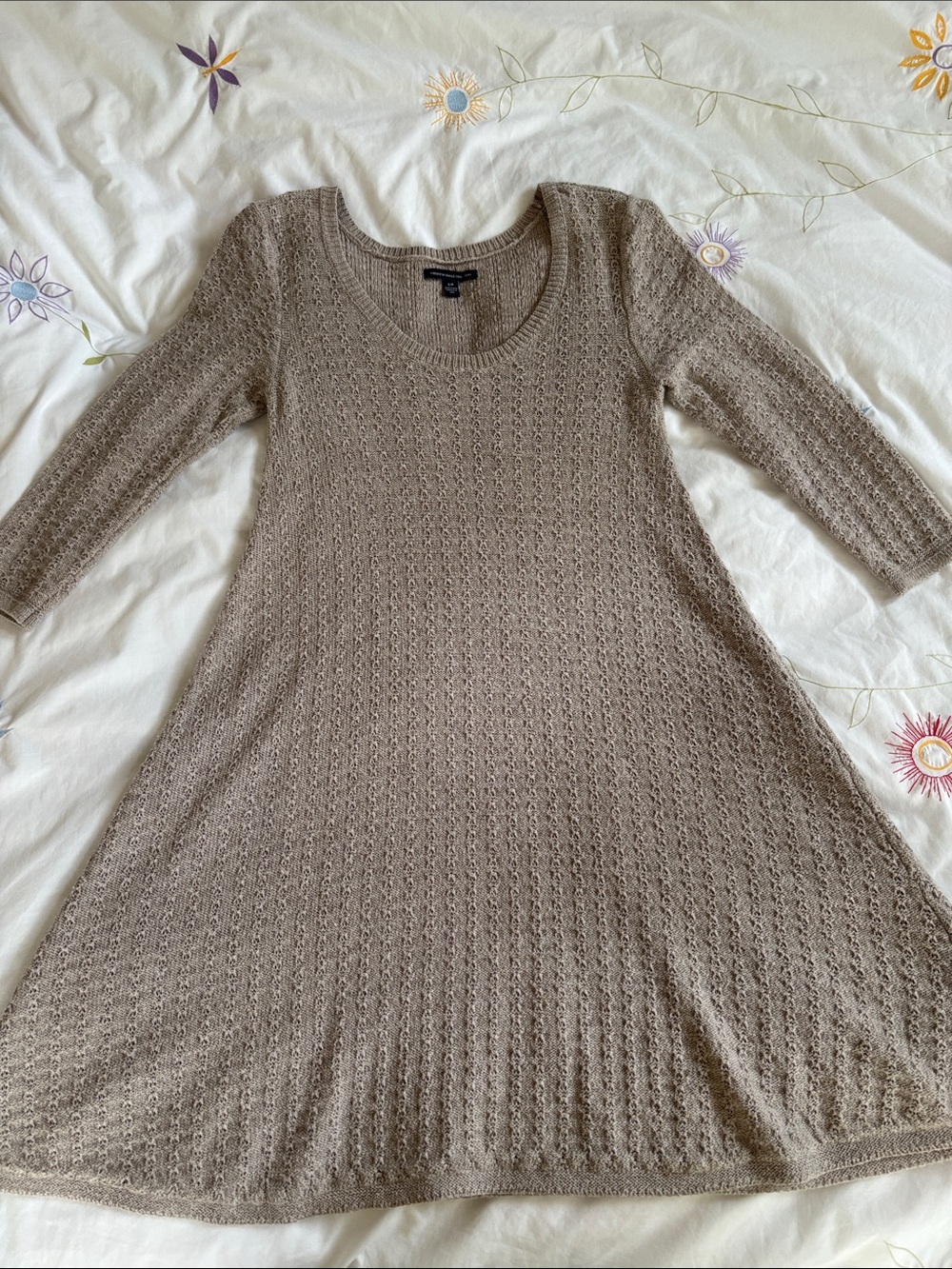 american eagle cozy 3/4 oatmeal knit dress - Picture 3 of 5